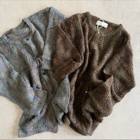mohair mesh knit cardigan / 2col