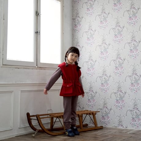 wool blend fleece vest / 2col