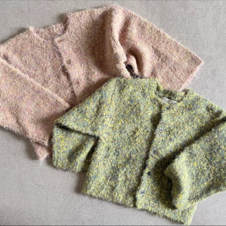 curl yarn knit cardigan / 4col