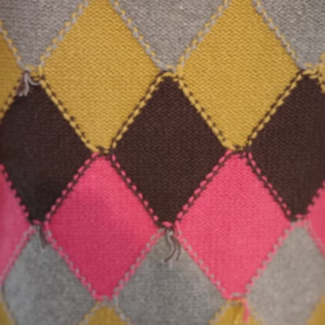 argyle knit pullover / 3col