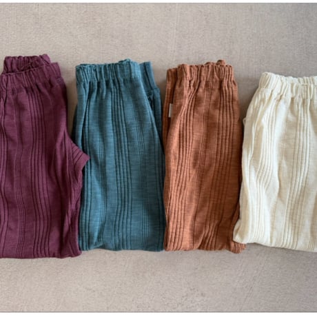 rib fabric pants / 4col