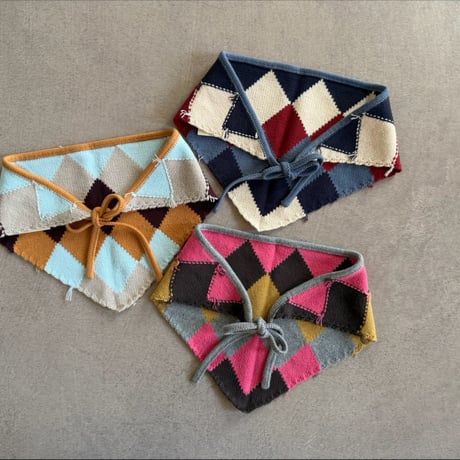 argyle knit scarf / 3col