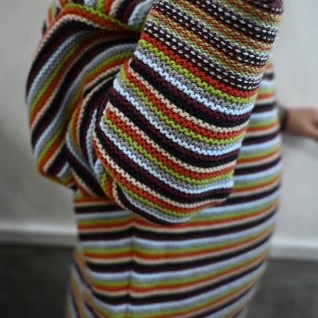 multi border knit pullover / 2col
