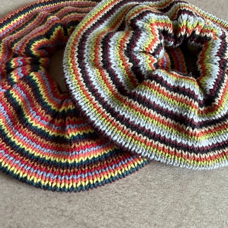 multi border knit chouchou/ 2col