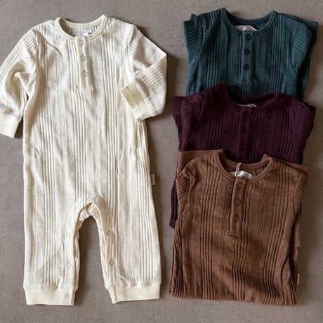 rib fabric rompers / 4col