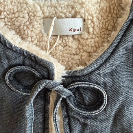 boa-lined denim vest / 3col