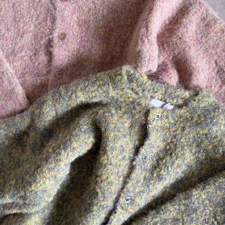 curl yarn knit cardigan / 4col