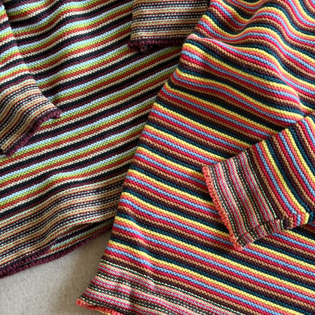 multi border knit pullover / 2col
