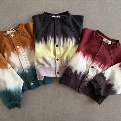 tie dye raglan sweat cardigan / 3col