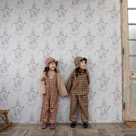retro pattern corduroy salopette / 2col