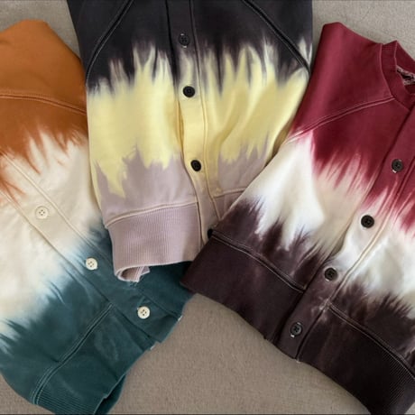 tie dye raglan sweat cardigan / 3col