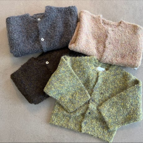 curl yarn knit cardigan / 4col