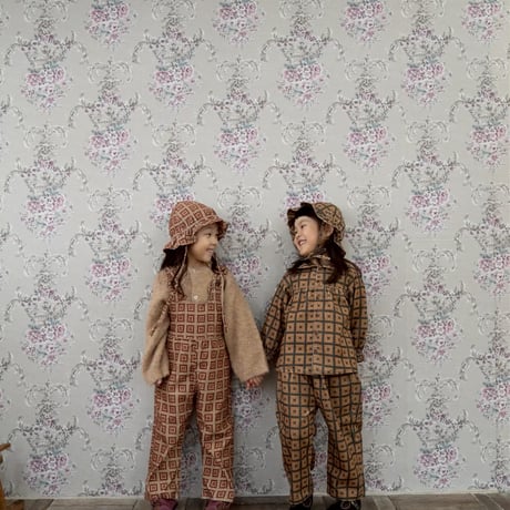 retro pattern corduroy blouse / 2col