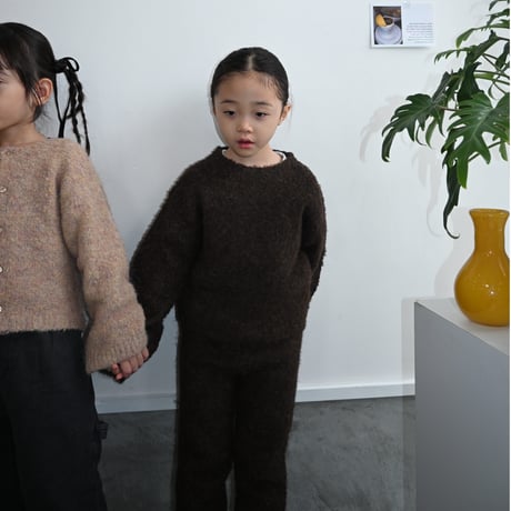 curl yarn knit pullover / 4col