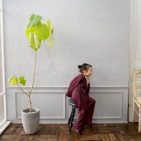 hooded rib fabric jumpsuit / 4col