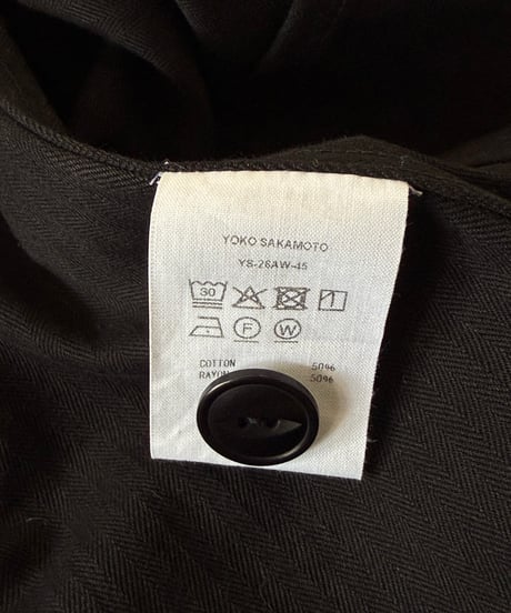 YOKO SAKAMOTO / WORK SUIT JACKET herringbone -BLACK-