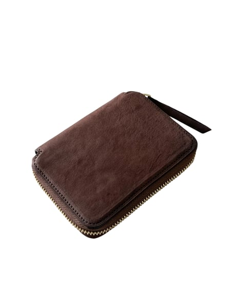 Post Production / MID WALLET horse nuback -VINTAGE BROWN-