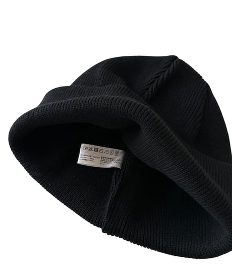 YOKO SAKAMOTO / KNIT BIG WATCH CAP cotton cahimere -BLACK-