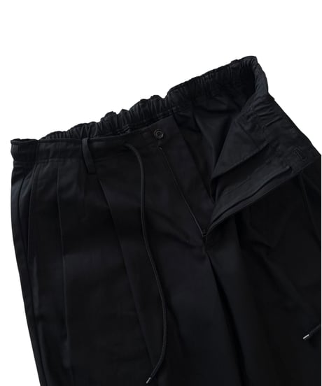 MARKAWARE / Organic Cotton Survival Cloth® / Double Pleated Easy Trousers -Black-