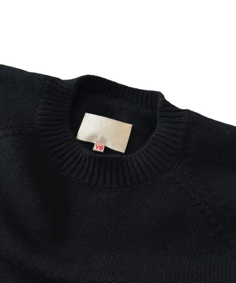 YOKO SAKAMOTO / RAGLAN CREW NECK KNIT wool×cashimere×silk -BLACK-