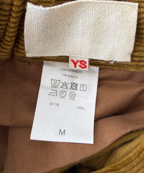 YOKO SAKAMOTO / DOUBLE PLEATED WIDE EASY PANTS corduroy -AMBER-