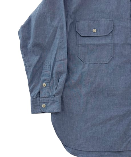 SANMONT / Cotton Chambray Work Shirt - BLUE -