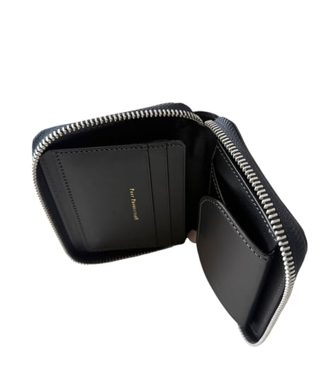 Post Production / MID WALLET horse nuback -VINTAGE BLACK-