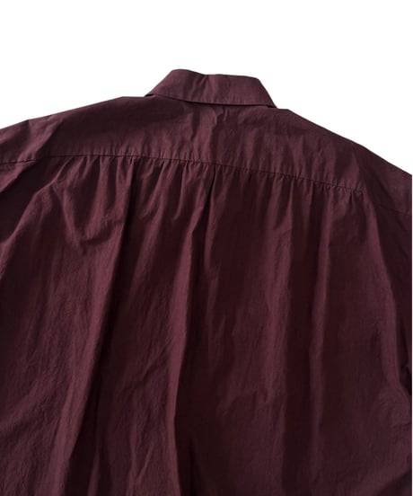 YOKO SAKAMOTO / PULLOVER SHIRT mix high count typewriter -BURGUNDY-