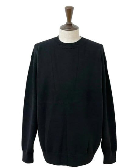 YOKO SAKAMOTO / CREW NECK KNIT super fine wool -BLACK-
