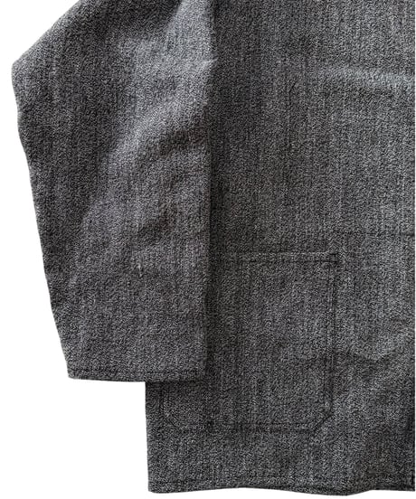 YOKO SAKAMOTO /  WORK SHIRT max high count hemp -BLACK×BEIGE-