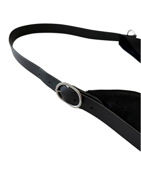 Post Production / HOBO BAG horse nuback -VINTAGE BLACK-