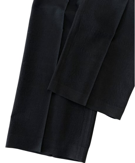 marka / Tumbled Wool Serge / Regular Fit Straight Trousers -Chambray Black-