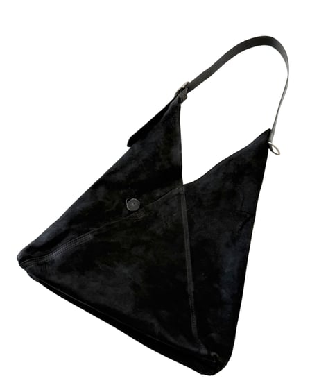 Post Production / HOBO BAG horse nuback -VINTAGE BLACK-