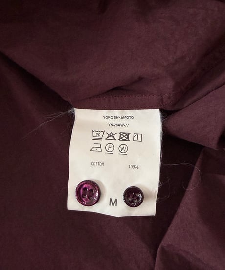 YOKO SAKAMOTO / PULLOVER SHIRT mix high count typewriter -BURGUNDY-