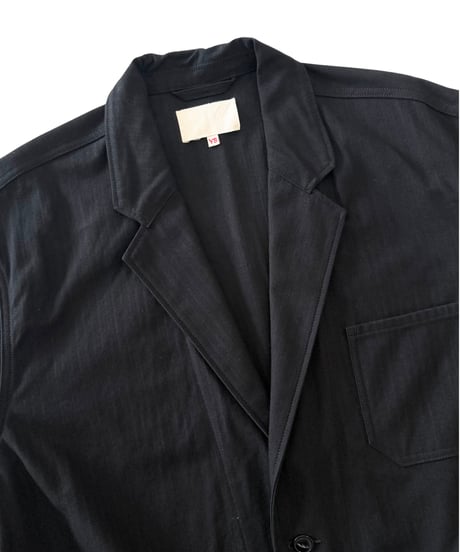 YOKO SAKAMOTO / WORK SUIT JACKET herringbone -BLACK-