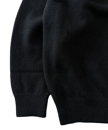 YOKO SAKAMOTO / RAGLAN CREW NECK KNIT wool×cashimere×silk -BLACK-