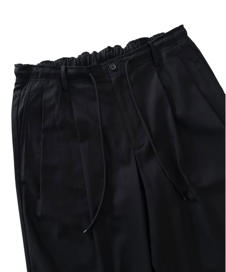 MARKAWARE / Organic Cotton Survival Cloth® / Double Pleated Easy Trousers -Black-