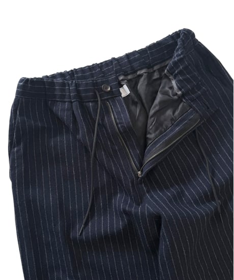 Urig / STRIPE WIDE EASY PANTS -NAVY STRIPE-