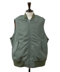 The DUFFER N NEPHEWS / CUT OFF FLIGHT VEST -SAGE GREEN-