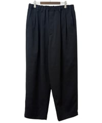 YOKO SAKAMOTO / DOUBLE PLEATED WIDE EASY PANTS brushed gabardine -BLACK-
