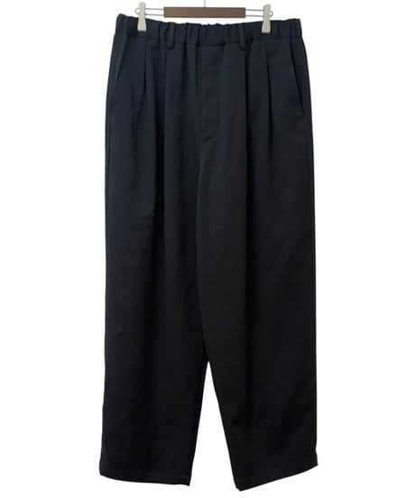 YOKO SAKAMOTO / DOUBLE PLEATED WIDE EASY PANTS brushed gabardine -BLACK-