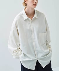 SANMONT / コットンシルクレギュラ ーカラーシャツ - White -