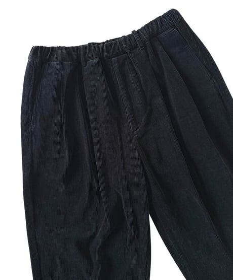 YOKO SAKAMOTO / DOUBLE PLEATED WIDE EASY PANTS corduroy -BLACK-