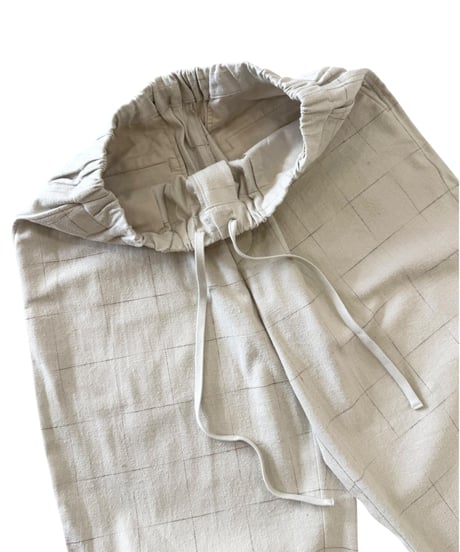YOKO SAKAMOTO / BAGGY EASY PANTS brushed flannel -BEIGE-