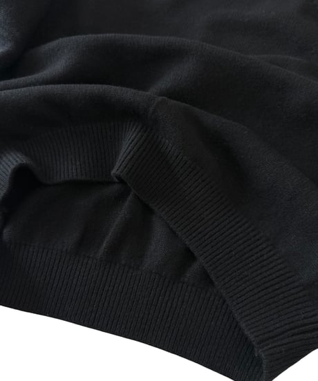 YOKO SAKAMOTO / RAGLAN CREW NECK KNIT wool×cashimere×silk -BLACK-