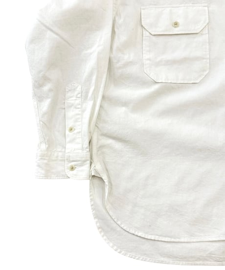 SANMONT / Cotton Chambray Work Shirt - WHITE -
