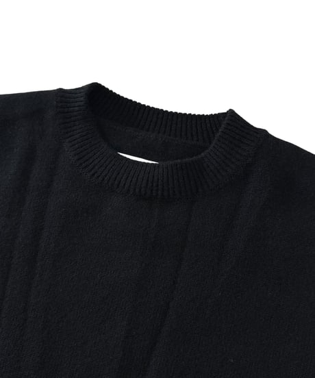 YOKO SAKAMOTO / CREW NECK KNIT super fine wool -BLACK-