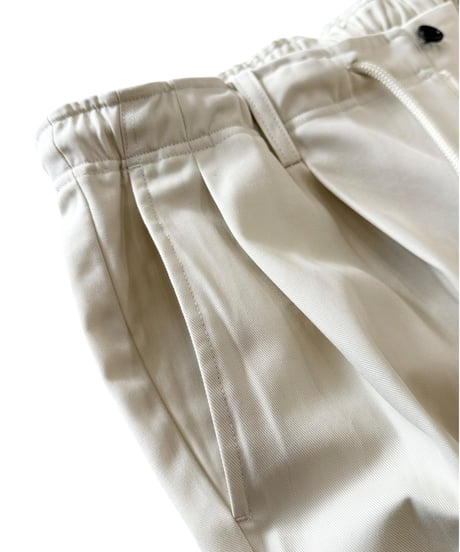 MARKAWARE / Organic Cotton Survival Cloth® / Double Pleated Easy Trousers -Ivory-