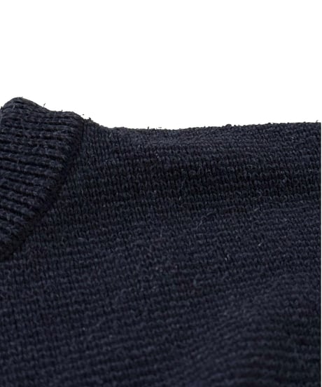 SANMONT / Silk Noir Knit L/S Crew Neck - Dark Navy -