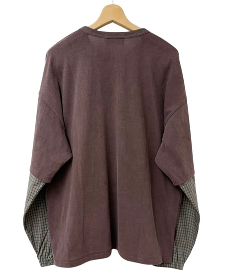 【26AW】 refomed / FRESH MAN LAYERED TEE “CHECK” - BROWN-
